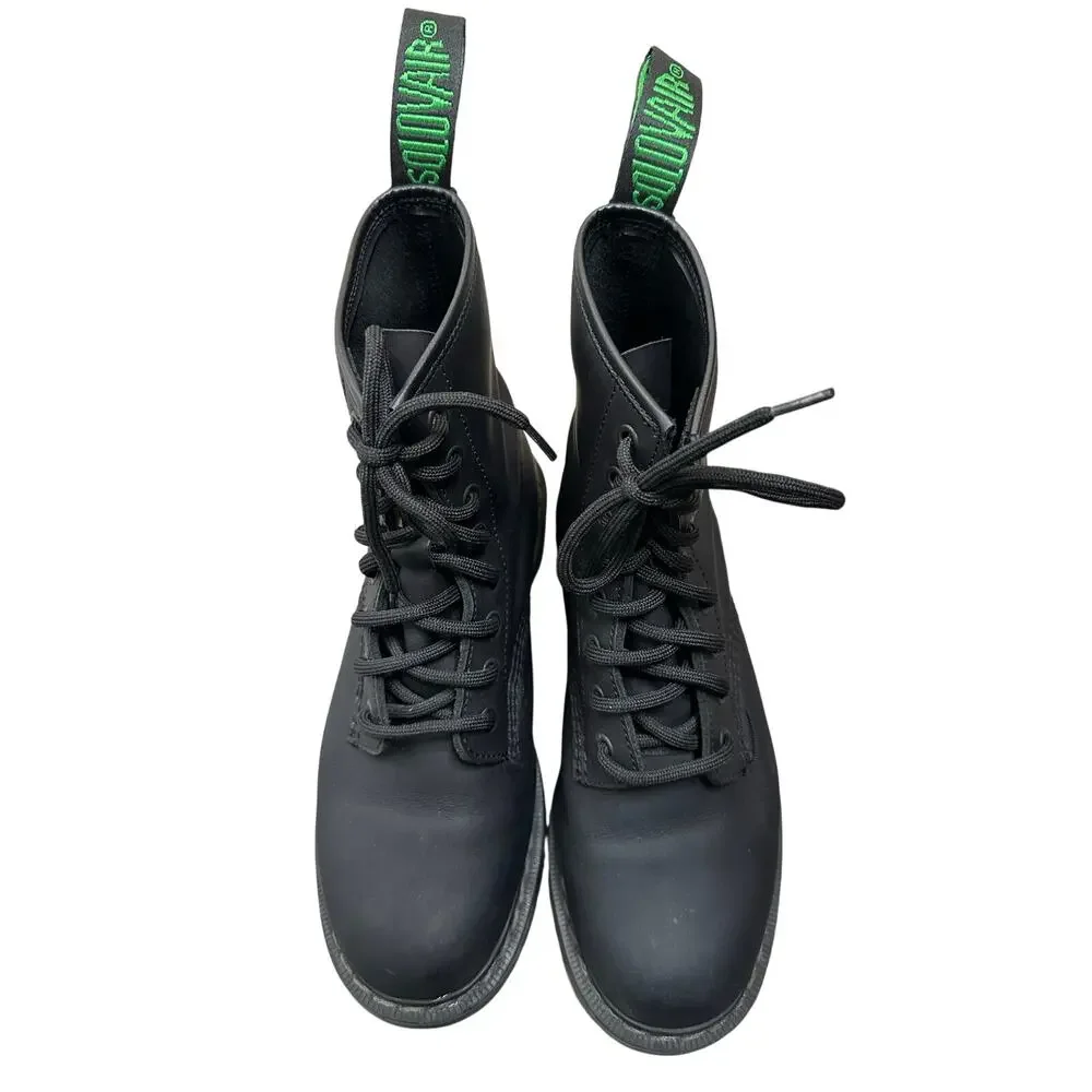 Solovair Black Greasy 8 Eye Derby Boots Men's Size 7